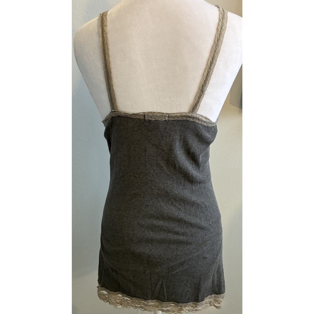 Vintage XOXO Babydoll Cami Top Ribbed Bella Swan Lace Trim Y2K Coquette Grunge S - Picture 8 of 16